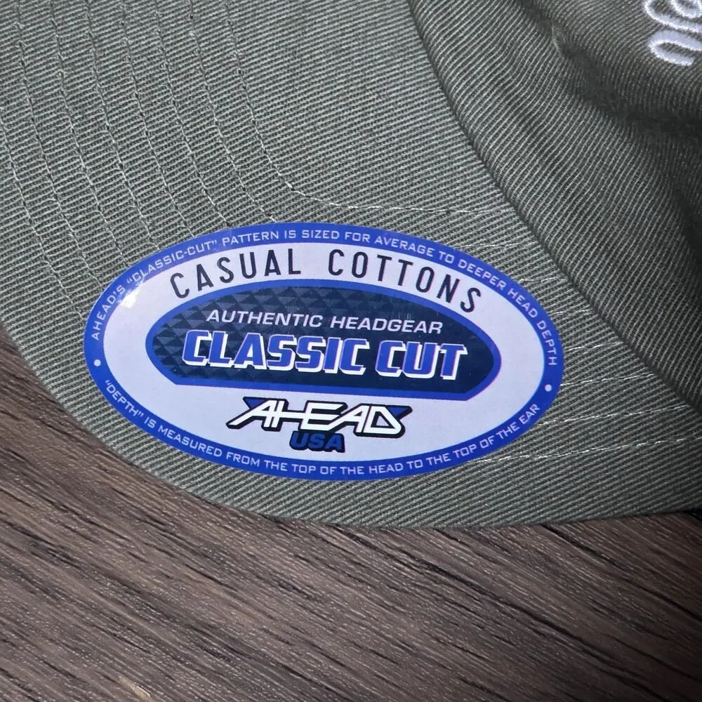 NWT Ahead The Greenbrier Gun Club Golf Hat Cap Olive Green Adjustable Cotton